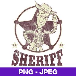 Disney Toy Story Woody Sheriff Badge Graphic V4 , PNG Design, PNG Instant Download