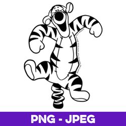 Disney Winnie The Pooh Tigger Simple Left Chest V1 , PNG Design, PNG Instant Download