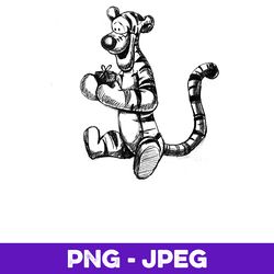 Disney Winnie the Pooh Tigger Sketch V2 , PNG Design, PNG Instant Download