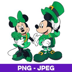 Womens Disney Leprechaun Mickey Minnie Shamrock St. Patricku2019s Day V3 , PNG Design, PNG Instant Download