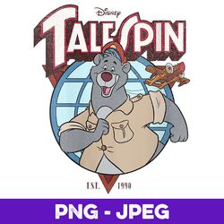 Womens Disney TaleSpin Baloo Logo V3 , PNG Design, PNG Instant Download
