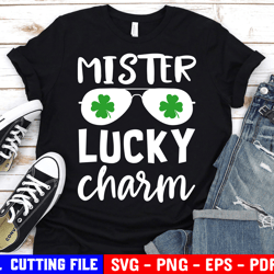 Mister Lucky Charm Svg, Saint Patricks Day Svg, Baby Boy Svg, St Patrick Svg Kids Svg, Shamrock Clover Svg