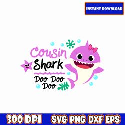Cousin pink shark SVG | Baby shark Bundle SVG Files | Baby shark SVG Layered | Baby shark Files for Cricut | Baby shark