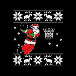 Santa Claus Christmas Basketball Player Svg, Christmas Svg, silhouette svg fies