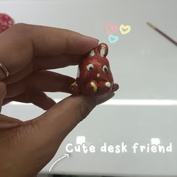 Cute Bunny "Light Angel" Desk Friend | Polymer Clay Desk Buddy | Desk Friend | Clay Miniature | Mothers Day Gift Idea