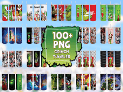 100 Files Grinch Tumbler Png, Tumbler Template, Xmas Png, Merry Christmas Png