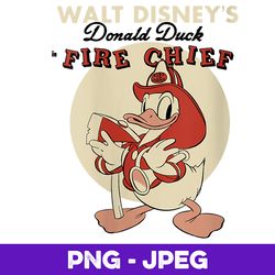 Womens Disney Donald Duck Fire Chief V3 , PNG Design, PNG Instant Download