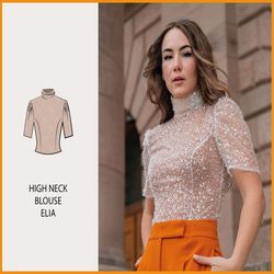 pattern - high neck blouse elia - thisiskachi