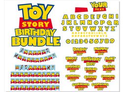 Toy Story Birthday Bundle | Toy Story font, Toy Story Birthday Boy Bundle, Toy Story Birthday Banner, Toy Story svg png