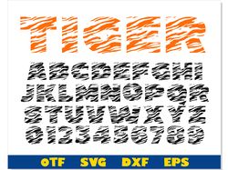 Tiger Font otf, Tiger Font svg Cricut, Animal Font svg, Tiger letters svg Cricut, Zebra font, Safari font, Tiger svg
