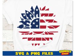 Sunflower American Flag svg, Sunflower USA Flag png, Sunflower svg cricut, American Flag svg, 4th of July svg Patriotic