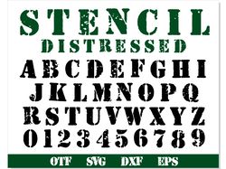 Stencil Font ttf, Stencil letters svg, Military font svg, Stencil Font svg, Distressed Font, Stencil Distressed Font