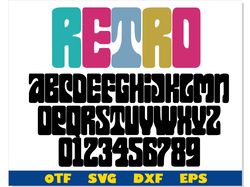 Retro Font | 70s font, 80s font, Hippie font otf, Retro Font svg, Hippie Font svg, Hippie letters svg, Vintage Font ttf