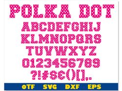 Polka Dot Font otf, Polka Dot Font svg, Polka dot Pattern Font, Stencil Font, Girly Fonts, Pink font, sport font varsity