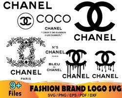 9 Chanel Bundle Svg, Chanel Logo Svg, Floral Chanel Svg