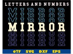 Mirror Font SVG Cricut, Mirror Font otf, Mirror letters svg Cricut, Sport font Baseball font Varsity font College font