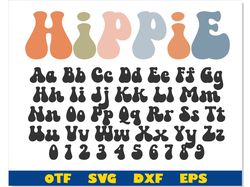 Hippie font otf, Hippie font svg, Retro Font svg, Retro Font ttf, 70s font 80s font Hippie letters svg cricut