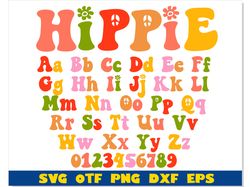 Hippie font svg, Hippie font otf, Hippie letters svg cricut, Hippie shirt svg, Spring font, Summer font, Retro Font svg