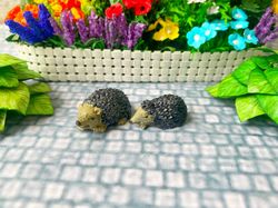 Hedgehogs for the puppet garden. Doll miniature 1:12. Toy for a doll.Accessories for a dollhouse.