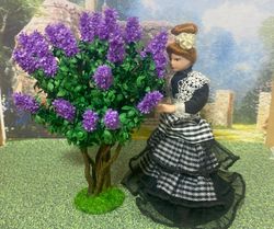 lilac. puppet miniature. 1:12. height 5.91 inches. doll house accessories. doll garden.