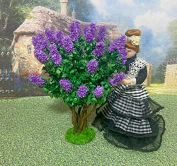 Lilac. Puppet miniature. 1:12. Height 5.91 inches. Doll house accessories. Doll garden.