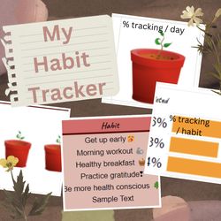 Digital Habit Tracker Google Spreadsheet, Simple, editable tasks with tracking daily and per task