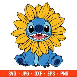 Stitch Sunflower Svg, Free Svg, Daily Freebies Svg, Cricut, Silhouette Vector Cut File