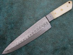 Full Tang Custom Made Hand Made Damascus Steel Chef's Knife , Kitchen Knife