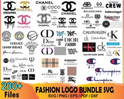 200 Fashion Logo Bundle Svg, Chanel Svg, Balenciaga Svg