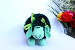 Children pillow toy lamb gift, interior pillow toy sheep for kids room, green sheep pillow