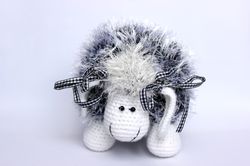 Children pillow toy lamb gift, interior pillow toy sheep for kids room, black white sheep pillow