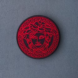Medusa Patch Sew on Embroidered Patch Medusa head Black & Red