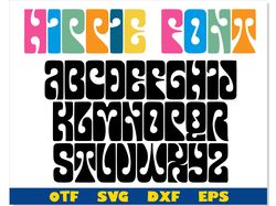 Hippie Font svg, Hippie Font otf, Retro Font, Funky font, Hippie letters svg Cricut, 70s font 80s font, Hippie svg