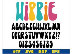 Hippie Font otf, Groovy Font, Hippie Font svg, Hippie letters svg Cricut, Hippie svg, 70s font 80s font, Retro Font