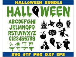 Halloween SVG Bundle, Dripping font svg, Halloween font svg Cricut, Slimey svg, Halloween svg Dripping borders svg