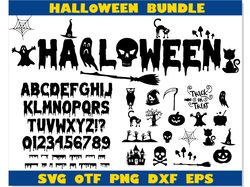 Halloween SVG Bundle | Halloween Dripping font otf, Halloween font svg Cricut, Halloween svg, Dripping borders svg