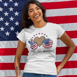 Peace Love America Shirt - Fourth of July Shirts, Peace America Shirt, 4th of July Shirt, Independence Shirt, Memorial D