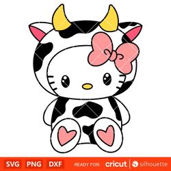Cow Hello Kitty Svg, Sanrio Svg, Hello Kitty Svg, Kawaii Svg, Cricut, Silhouette Vector Cut File