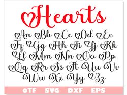 Valentine Day Font with Hearts otf | Hearts Love svg, Heart font svg, Love font svg, Font with Hearts svg