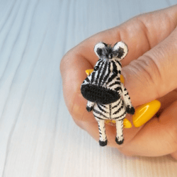 zebra toy, cute tiny zebra, miniature animals, friend for doll, dollhouse miniature, personalized gift, zebra lovers