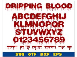 Dripping font otf, Dripping Blood font SVG, Halloween font for Cricut, Dripping Blood svg, Dripping borders svg cricut