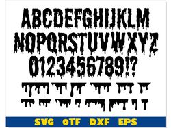 Halloween font otf, Dripping font SVG Cricut, Dripping borders svg, Dripping font, Dripping Letters svg, Halloween font
