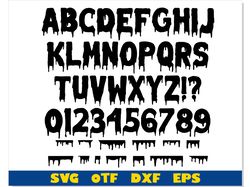 Halloween font svg, Dripping font SVG Cricut, Dripping borders svg cricut, Dripping font otf, Dripping svg