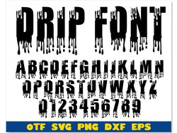 Drip font OTF, Dripping Font svg, Dripping font png, Halloween Font ttf, Halloween font svg, Dripping letters svg