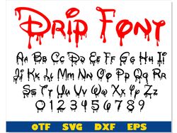 Disney font OTF Dripping, Halloween Disney Font svg, Dripping Disney font png, Disney Halloween Font ttf