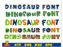 Dinosaur Font Bundle | Dinosaur Font svg, Dinosaur Font otf, Dinosaur svg Cricut, Dinosaur Birthday svg, Dinosaur name