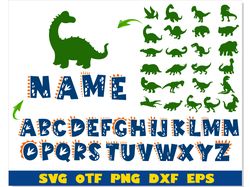Dinosaur name svg, Dinosaur svg Bundle, Dinosaur Birthday svg, Dinosaur Font svg, Dinosaur svg with name, Dinosaur svg