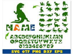 Dinosaur svg Bundle, Dinosaur name svg, Dinosaur Birthday svg, Dinosaur Font svg, Dinosaur svg, Dinosaur Font, Baby font