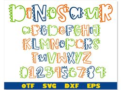 Dinosaur Font SVG, Dinosaur Font otf, Kids font, Baby font, Boy font, Dinosaur Birthday svg, Dinosaur letters svg Cricut