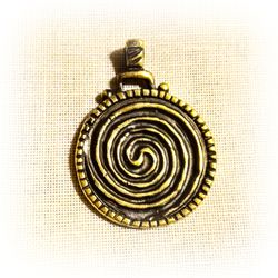 Spiral brass pendant,trypillian necklace pendant,trypillian jewellery,Handmade brass pendant,Ukrainian jewellery,Ukraine
